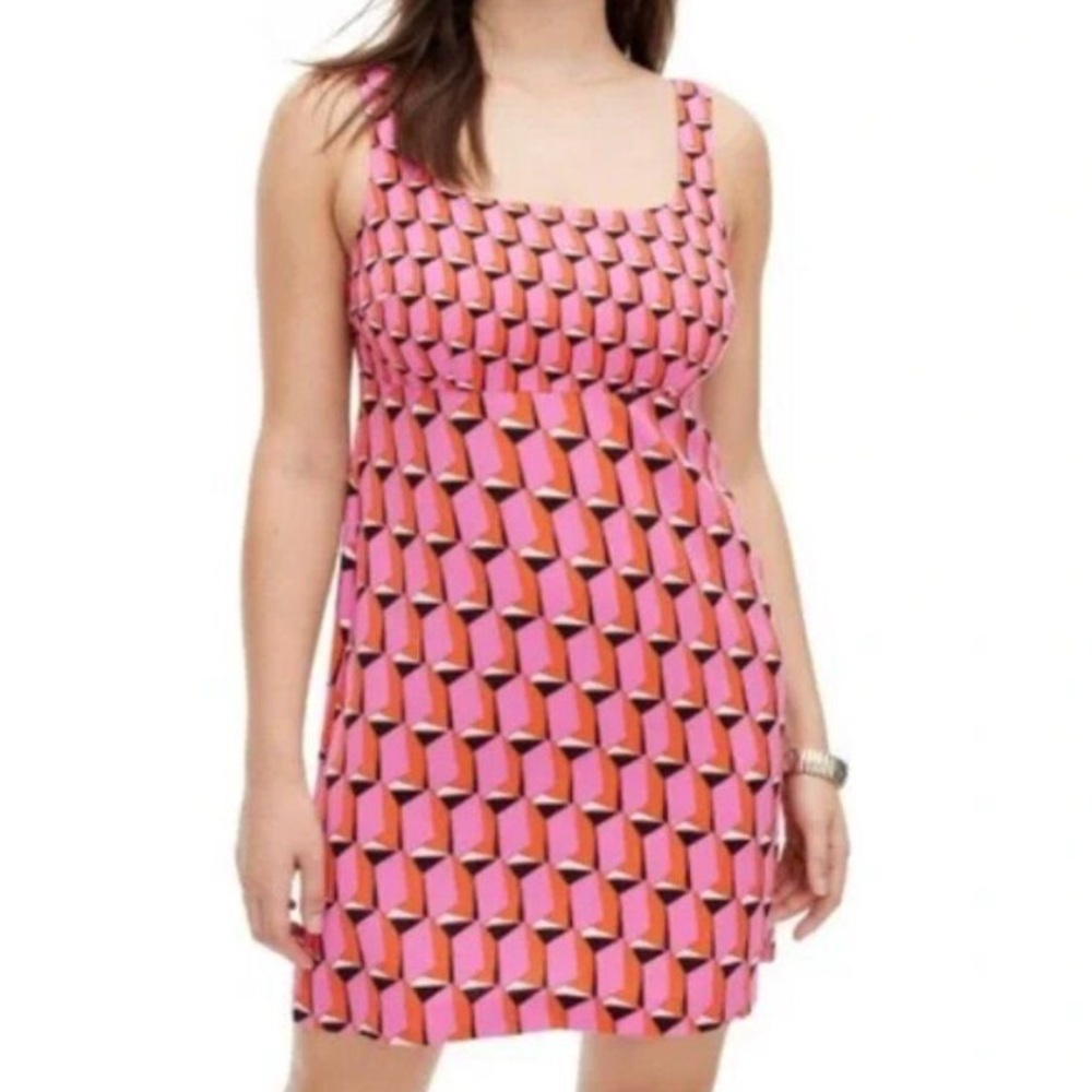 Diane Von Furstenberg X Target 90's Shift Pink Modern Geo Mini Dress - Picture 3 of 5